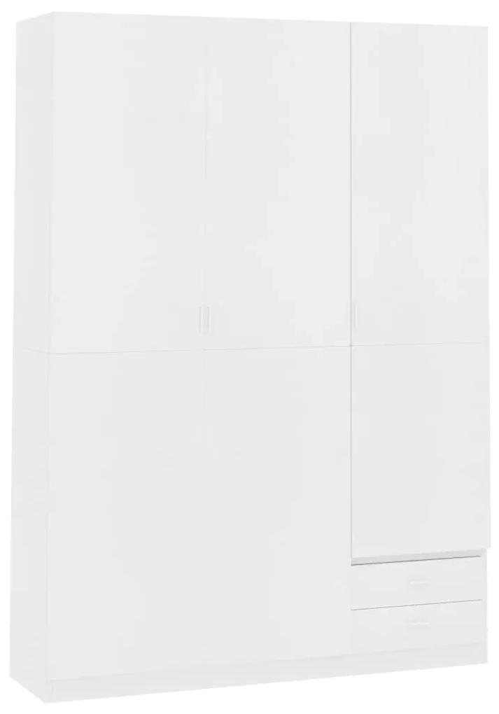 vidaXL 3-dverový šatník, biely 120x50x180 cm, drevotrieska