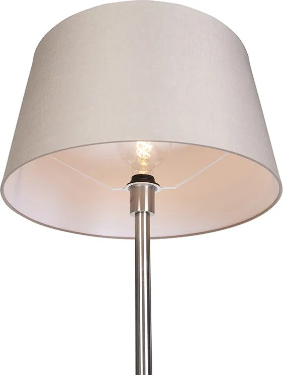 Moderná stojaca lampa oceľ s tienidlom taupe 45 cm - Simplo