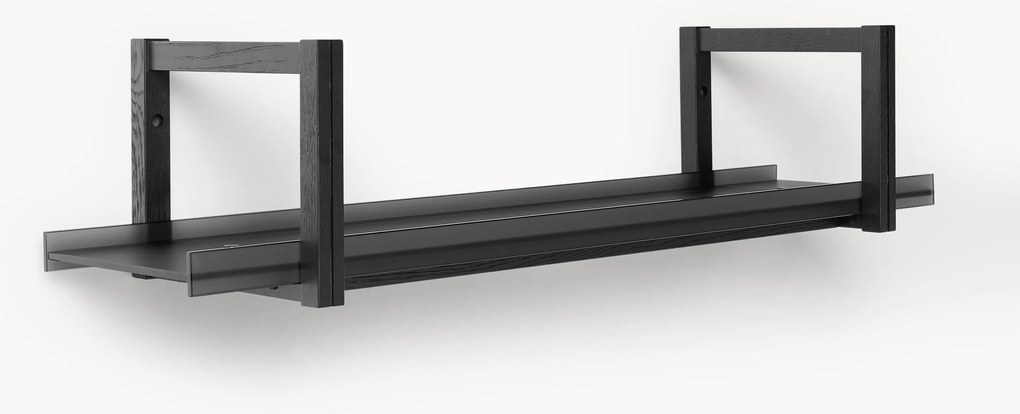 Nástenná polica z dubového dreva so sklenenou doskou Alex