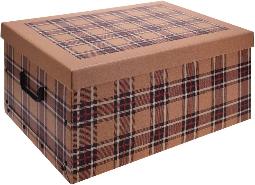 Home collection Úložné krabice se vzorem Kostka 51x37x24cm béžová