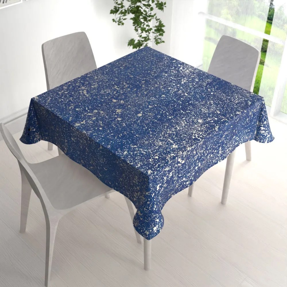 Biante Veľký zamatový štvorcový obrus Isabela IBL-005 Gold Design kráľovská modrá 250x250 cm