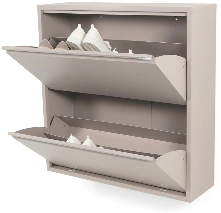 Taupe kovová výklopná skrinka na topánky 75x77,5x22,5 cm Billy – Spinder Design