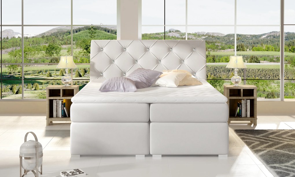 Moderná box spring posteľ Brandon 180x200, čierna