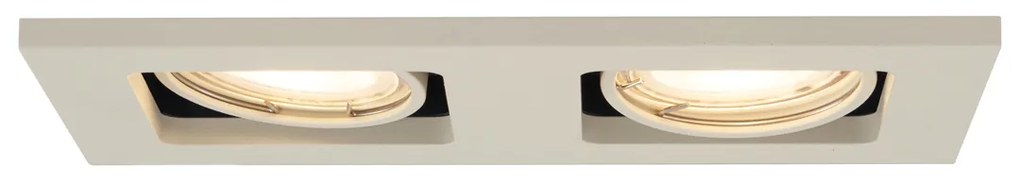 Sada 6 moderných zapustených bodových svetiel béžová GU10 50 mm nastaviteľné 2-svetlá - Qure