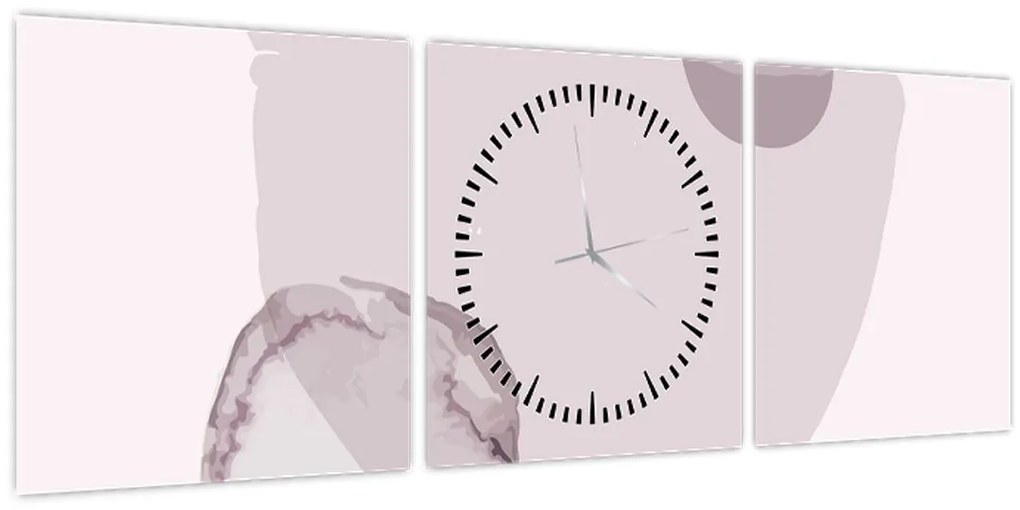 Obraz - Fialový minimalizmus N⁰2 (s hodinami) (90x30 cm)