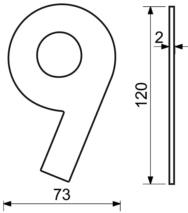Domová číslica RICHTER RN.120L (čierna), 2, RICHTER černá