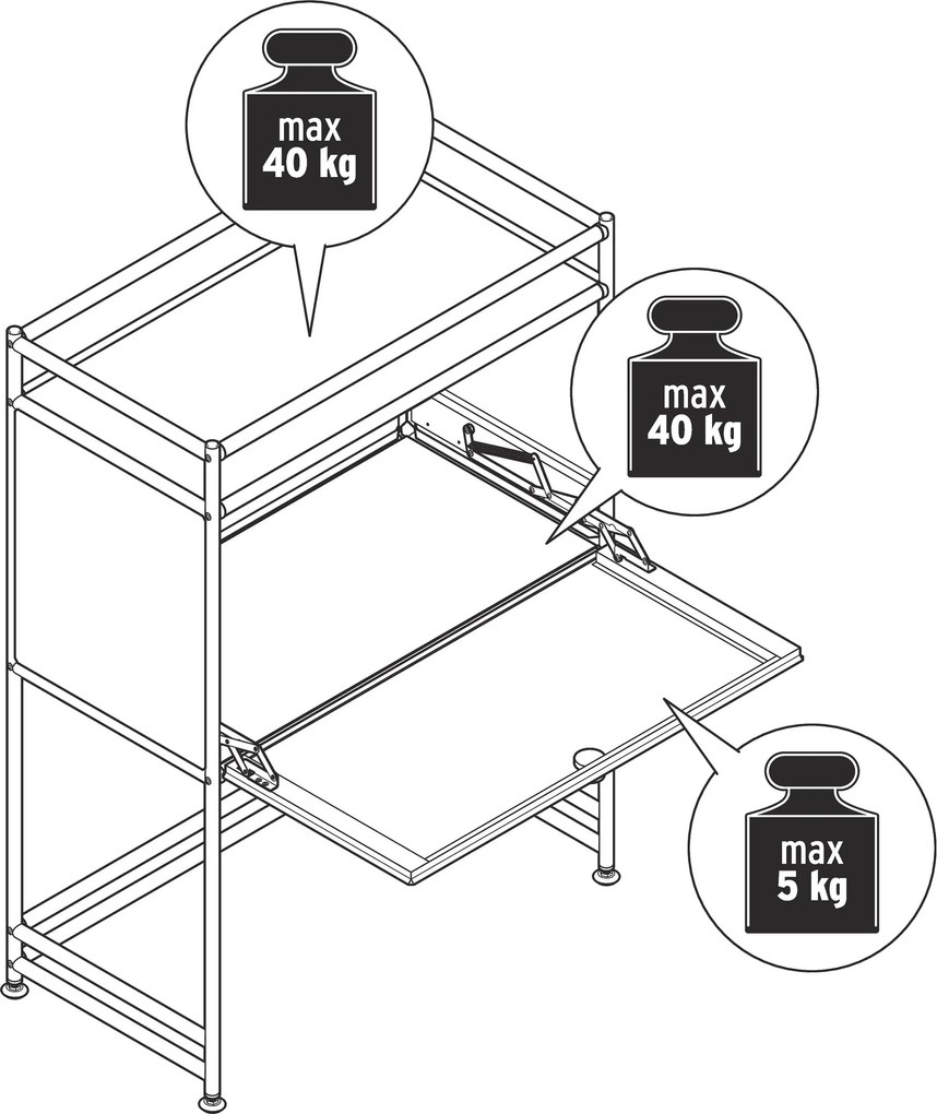 Stolík »CN3« s výklopným priečinkom, zelený
