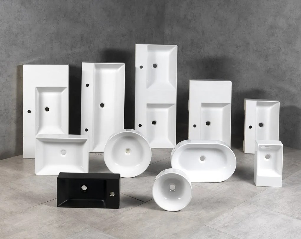 GSI GSI, KUBE X keramické umývadlo 80x47cm, bez otvoru, biela ExtraGlaze, 9422011