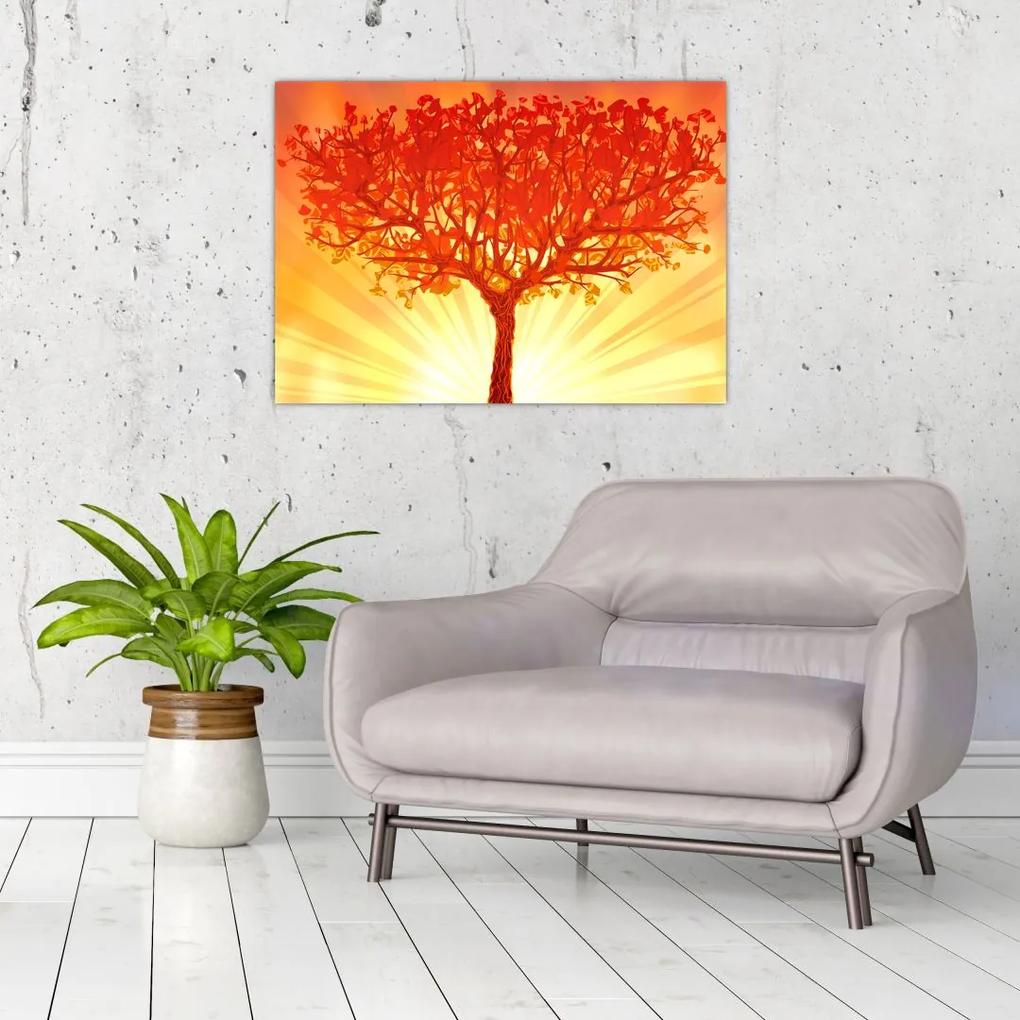 Sklenený obraz - Strom v žiari slnka (70x50 cm)