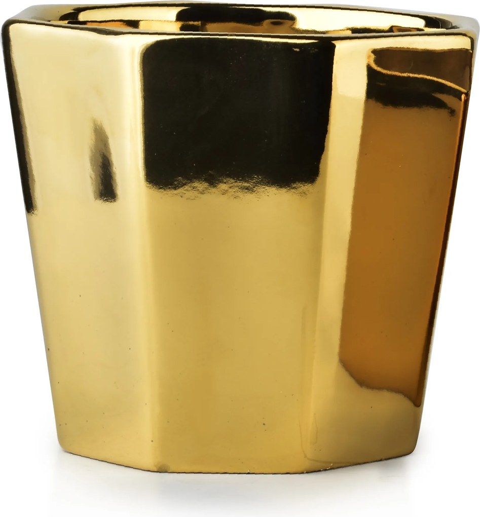 Keramický květináč NEVA GOLD XIX zlatý