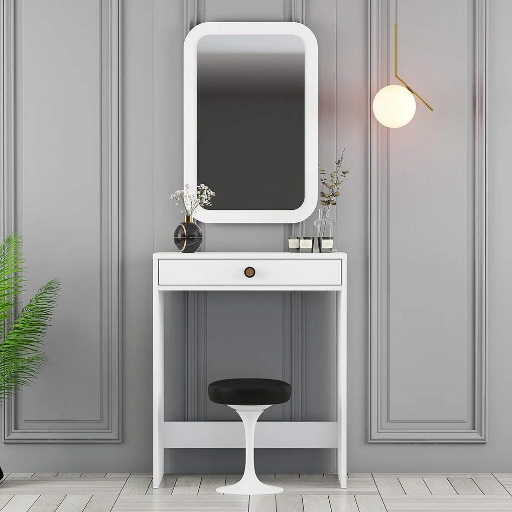 Kozmetický stolík Lisbon Mirror White