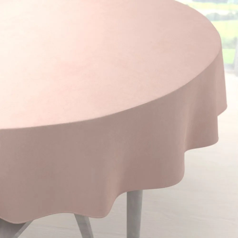 Biante Veľký zamatový okrúhly obrus Velvet Premium SVP-043 Púdrovo ružový Ø 150 cm