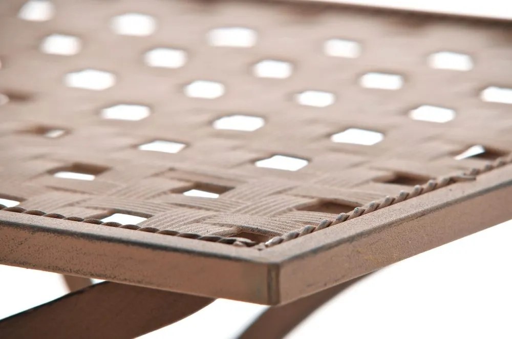 Kovová skladacia stolička Asina - Hnedá antik