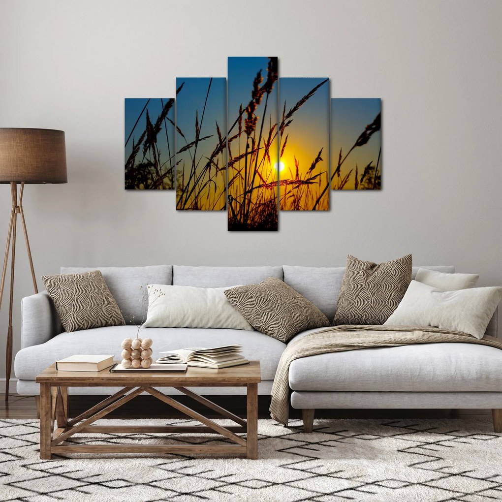 Obraz - Západ slnka v lúke (150x105 cm)