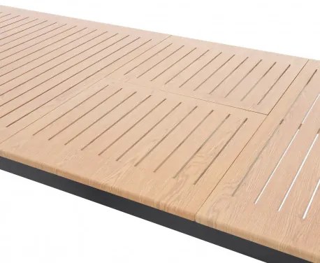 Doppler EXPERT WOOD antracit - záhradný rozkladací hliníkový stôl 150/210 x 90 x 75 cm