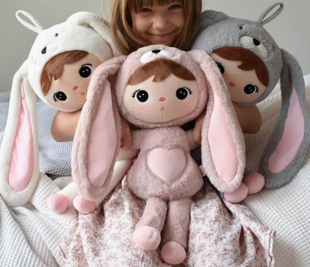 Bábika králik ružový s menom Laura