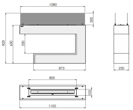 InFire - BIO krb 110x92 cm 3kW čierna