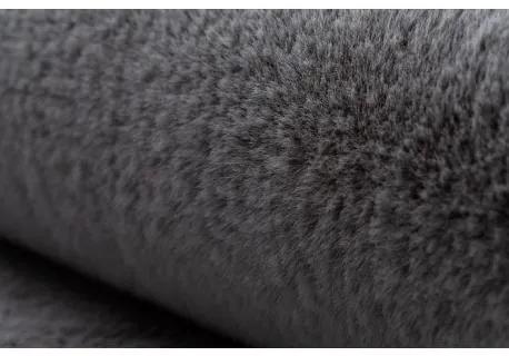 Okrúhly koberec BUNNY strieborná, imitácia králičej kožušiny Veľkosť: 100cm - kruh