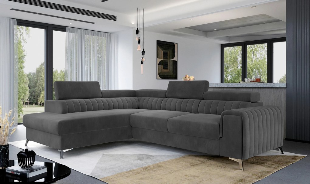 XXXLutz ROHOVÁ SEDAČKA, textil, antracitová MID.YOU - Sedačky - 00000L001711