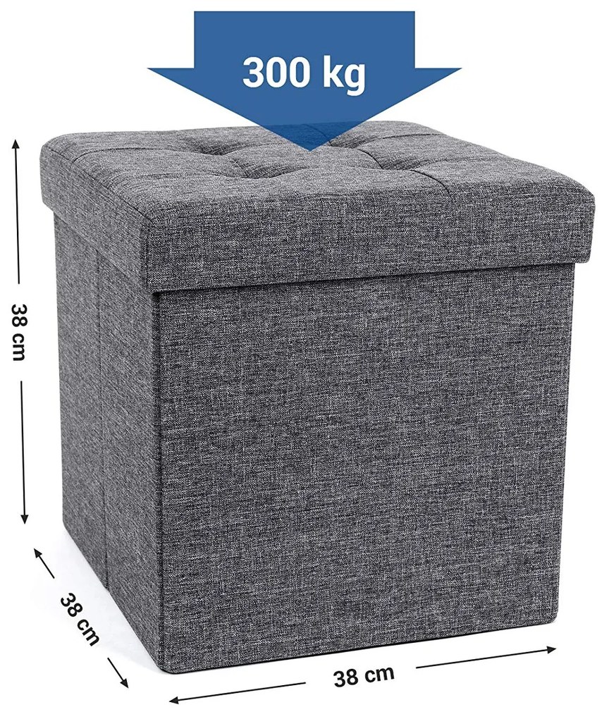 Taburet Hinessa 40 L tmavě šedý