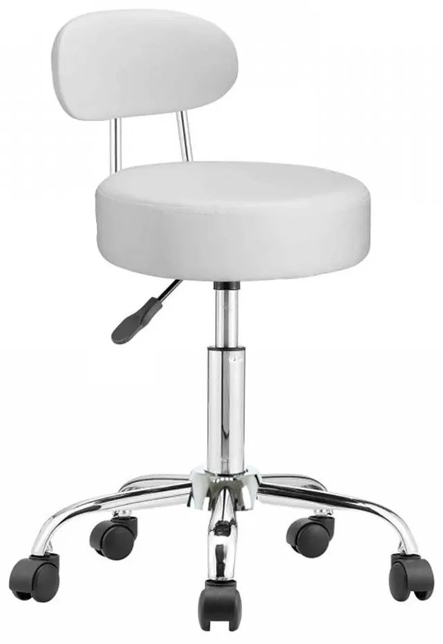 Kozmetická stolička s opierkou, biela