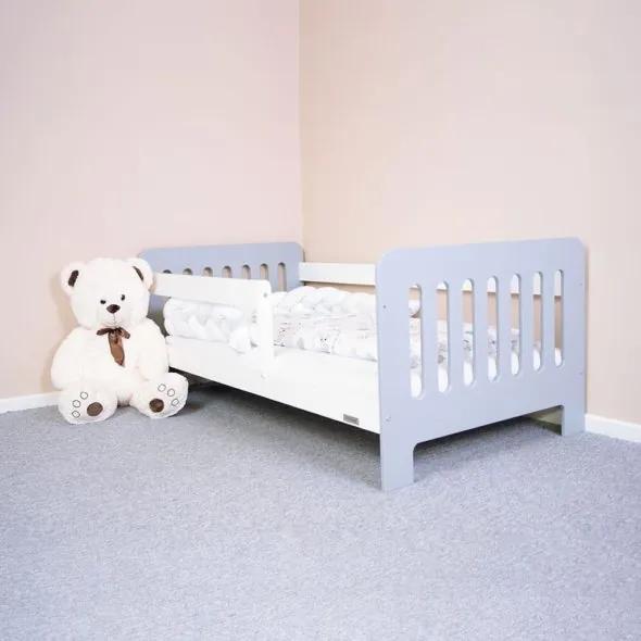 NEW BABY Detská posteľ so zábranou New Baby ERIK 160x80 cm bielo-sivá