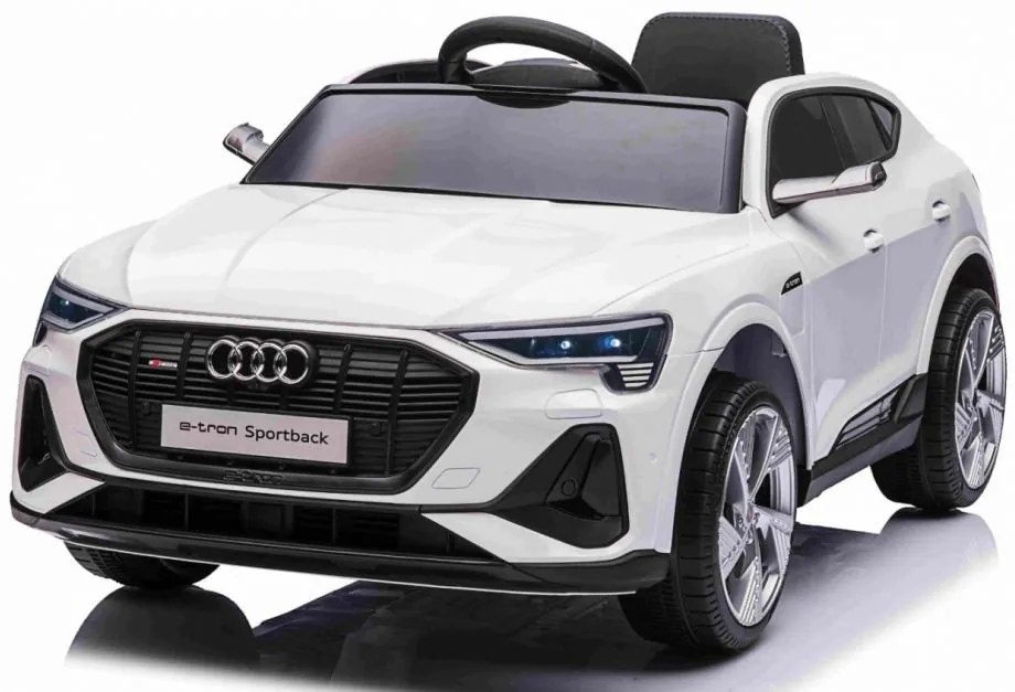 RAMIZ Elektrické autíčko - Audi E-Tron Sportback - biele - motor 4x25W - batéria 12V/7Ah -2024