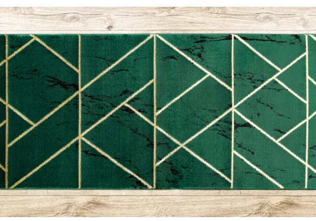 Behúň EMERALD exkluzívny 1012 glamour, marmur, geometrický zelený / zlatý - Výpredaj