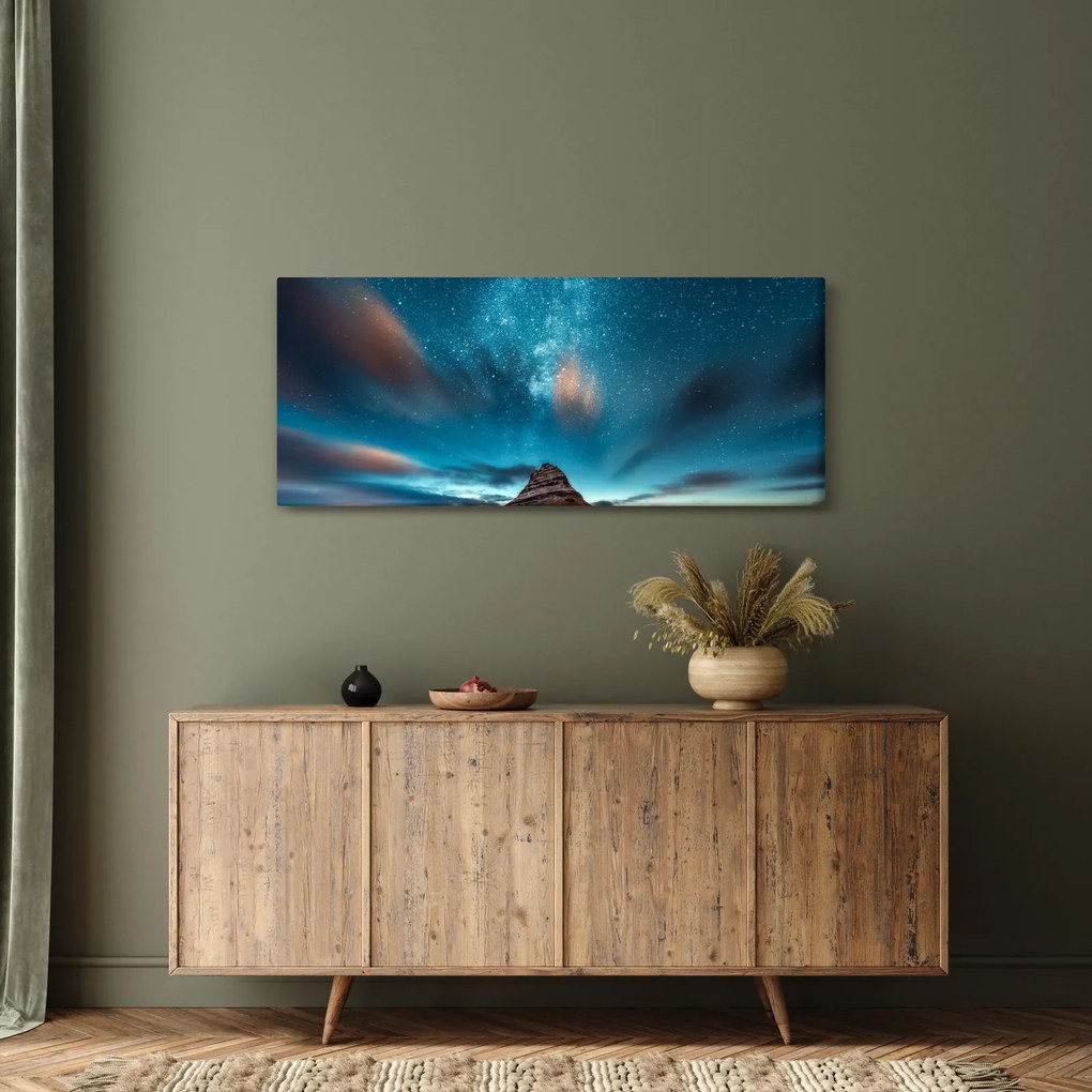 Obraz modrej mliečnej cesty (120x50 cm)