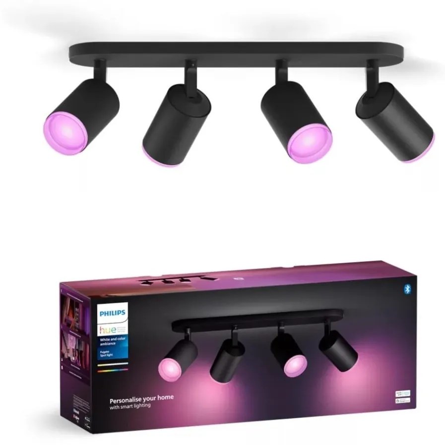 Philips - LED RGBW Stmievateľné bodové svietidlo Hue FUGATO 4xGU10/4,2W/230V čierna P6259