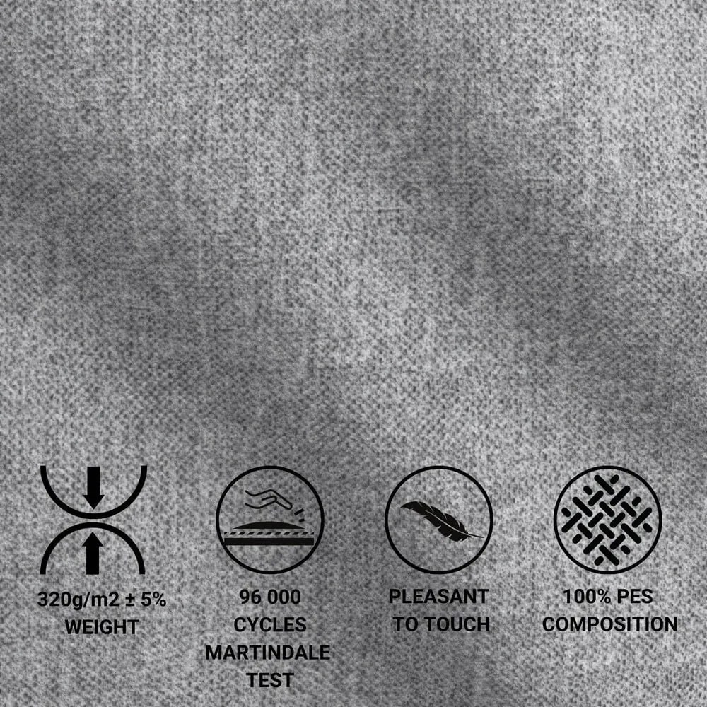 Sivá čalúnená dvojlôžková posteľ s úložným priestorom s roštom 200x200 cm Lounge L – Maison de Rêve