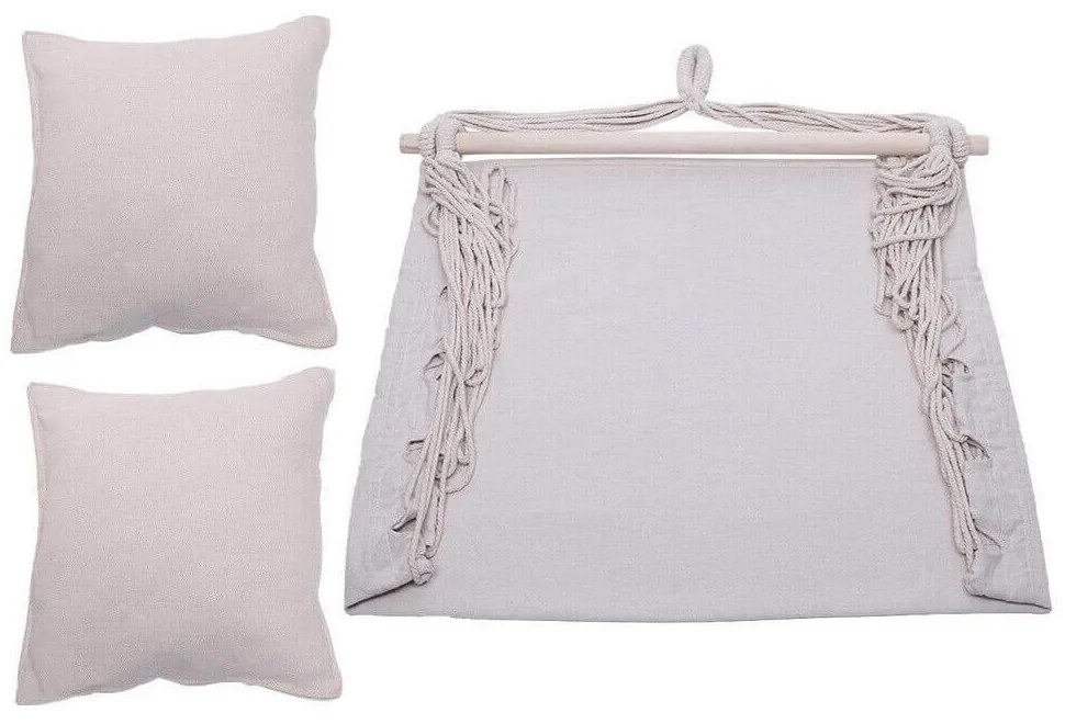 Závesné kreslo s vankúšom, špinavo biele