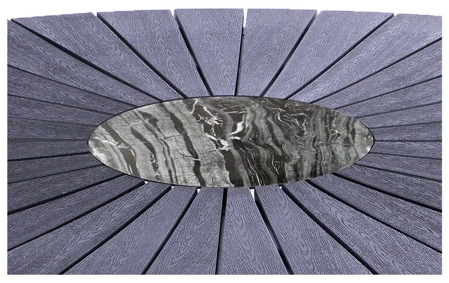 Čierny záhradný stôl s artwood doskou a kamenným stredom Bonami Selection Marienlist, 115 x 190 cm