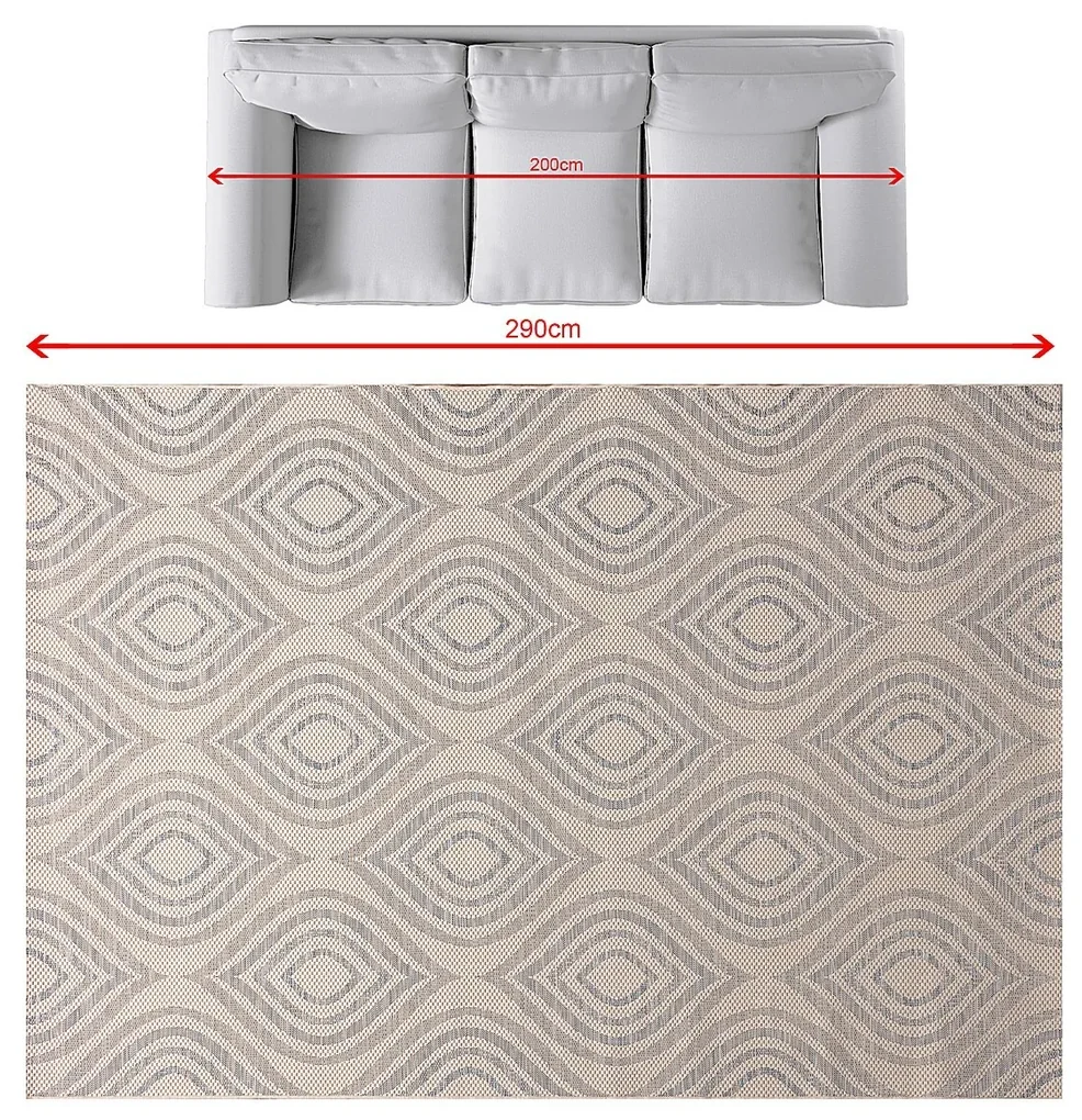 Koberec Breeze beige/raw/blue 200x290cm