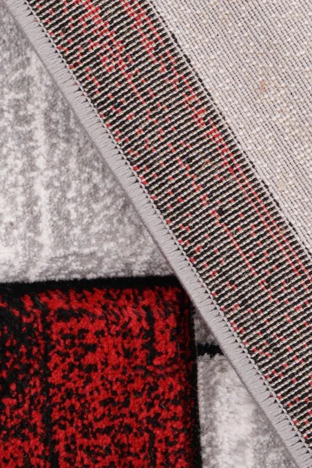 Koberec Cosmic Carving 5052 sivý / červený