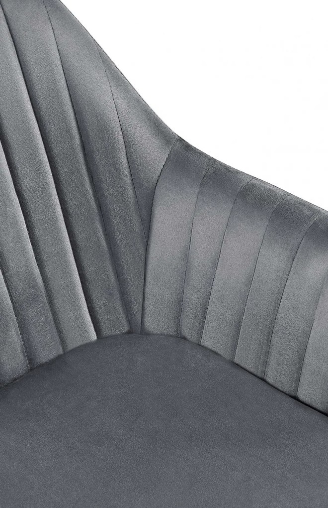 Jedálenská stolička Welby zamat - tmavo šedá