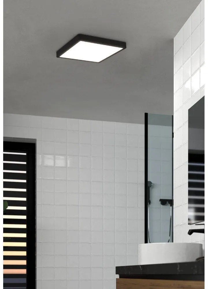 Čierne LED stropné svietidlo 28,5x28,5 cm FUEVA 5 – EGLO