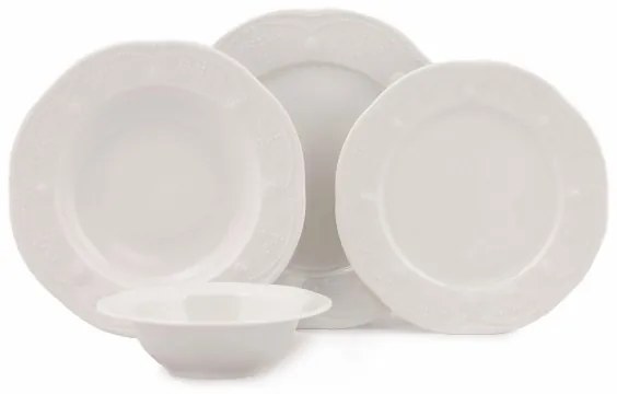 24-dielna jedálenská súprava biela/porcelán