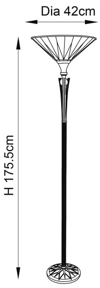 Endon 64042 - Stojacia lampa Tiffany DARK STAR 1xE27/60W/230V pr. 42 cm