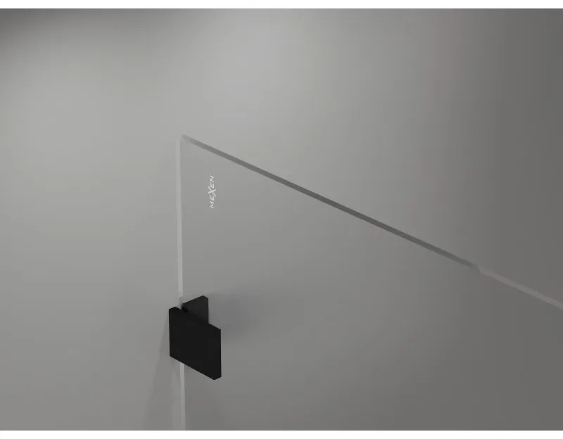 Mexen Lunar sprchová stena ľavá 60 x 200 cm, 8mm číre sklo, čierna matná, 830-060-000-70-00-L