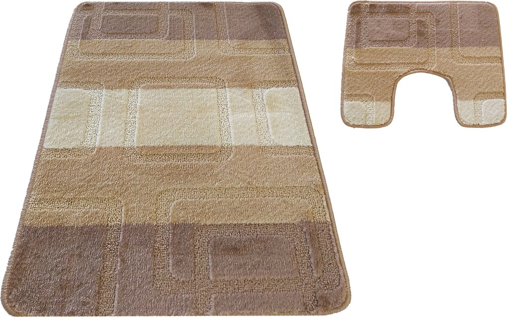 DY Kúpeľňová sada koberčekov s výrezom Montana 04N - béžová