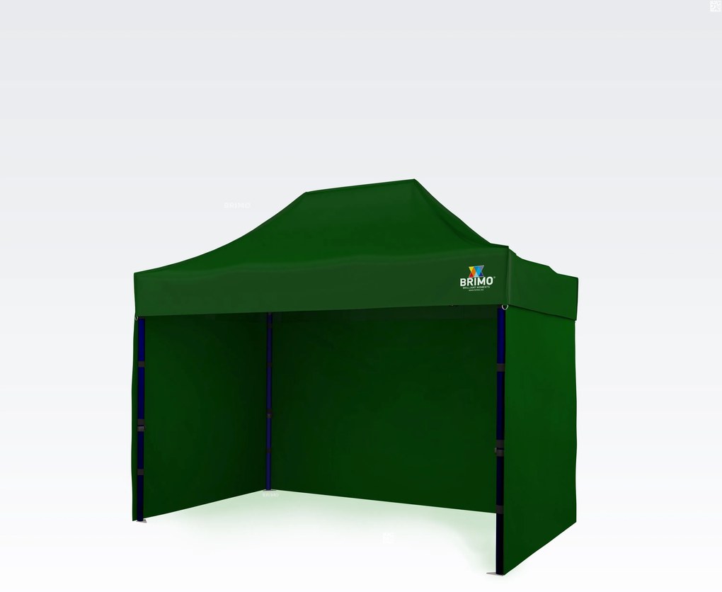 BRIMO Rýchlorozkladací stánok 2x3 m (3 steny): Oceľová pevnosť pre trhovníkov - s 3 stenami - Zelená 21