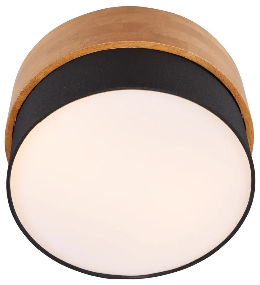 Stropné svietidlo v čierno-prírodnej farbe s textilným tienidlom Seasons – Trio