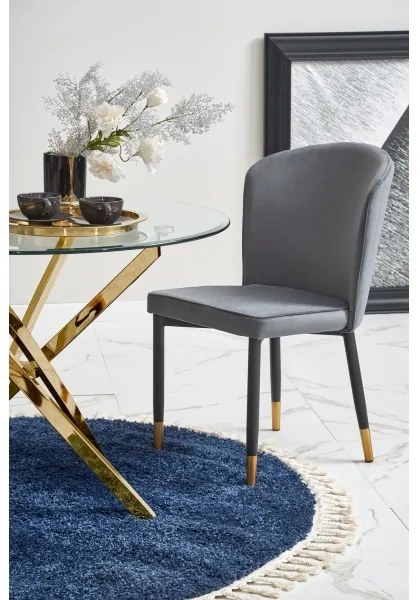 Jedálenský stôl ESTEN číry/zlatý