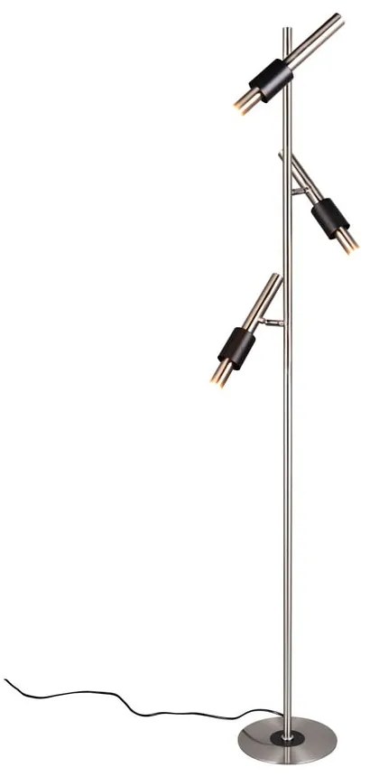 Čierna/v striebornej farbe LED stojacia lampa (výška 150 cm) Ikaris – Trio Select