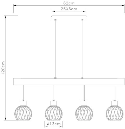 Globo 15534-4H - Luster na lanku PAULO 4xE27/15W/230V