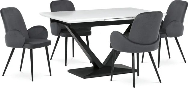 Jedálenský rozkladací stôl HT-W1630 biely / čierny