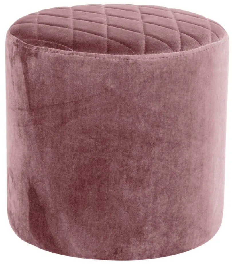 Ružový zamatový puf Bonami Essentials Ejby