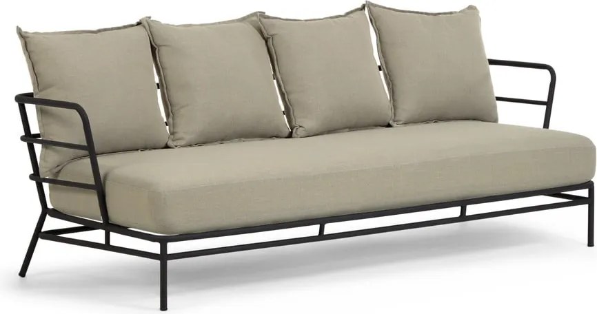 Béžová záhradná pohovka s kovovou konštrukciou Kave Home Mareluz