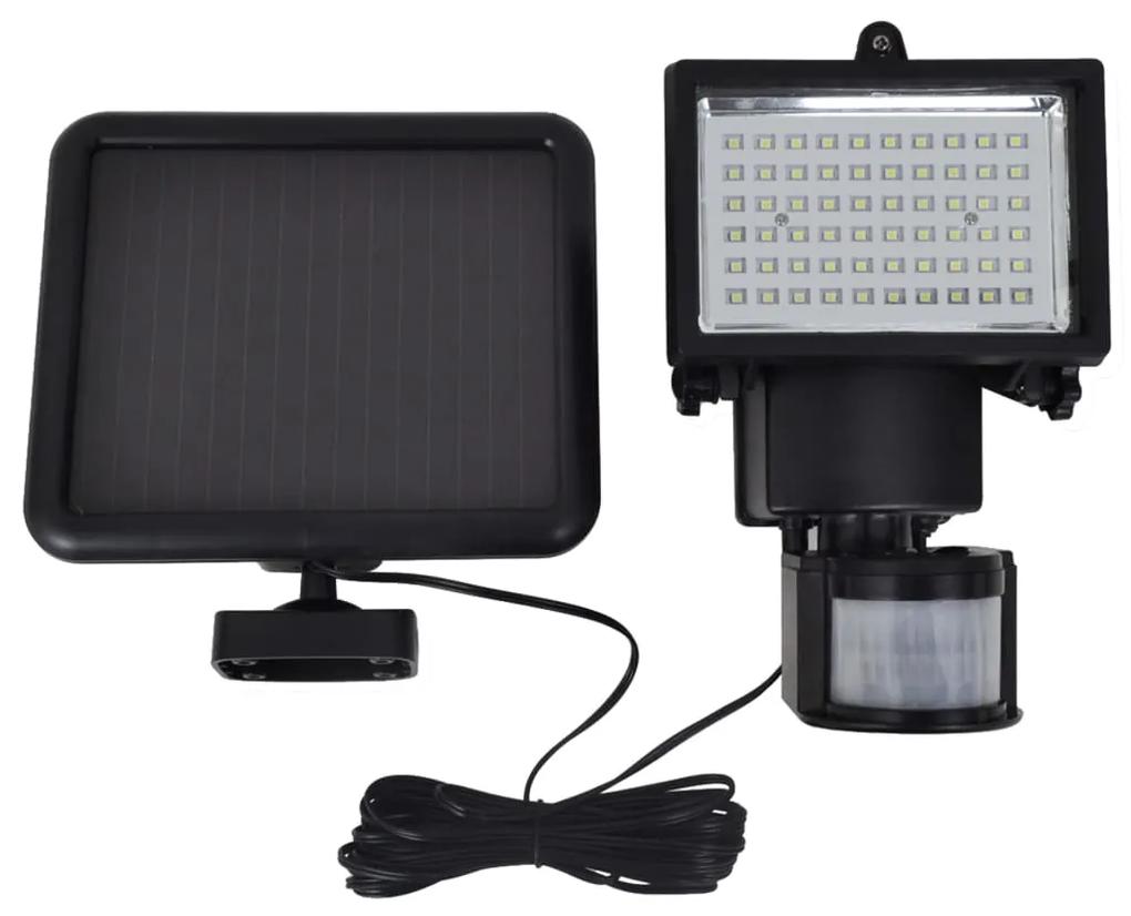 vidaXL Vonkajšie solárny LED bodový reflektor so senzorom, čierny